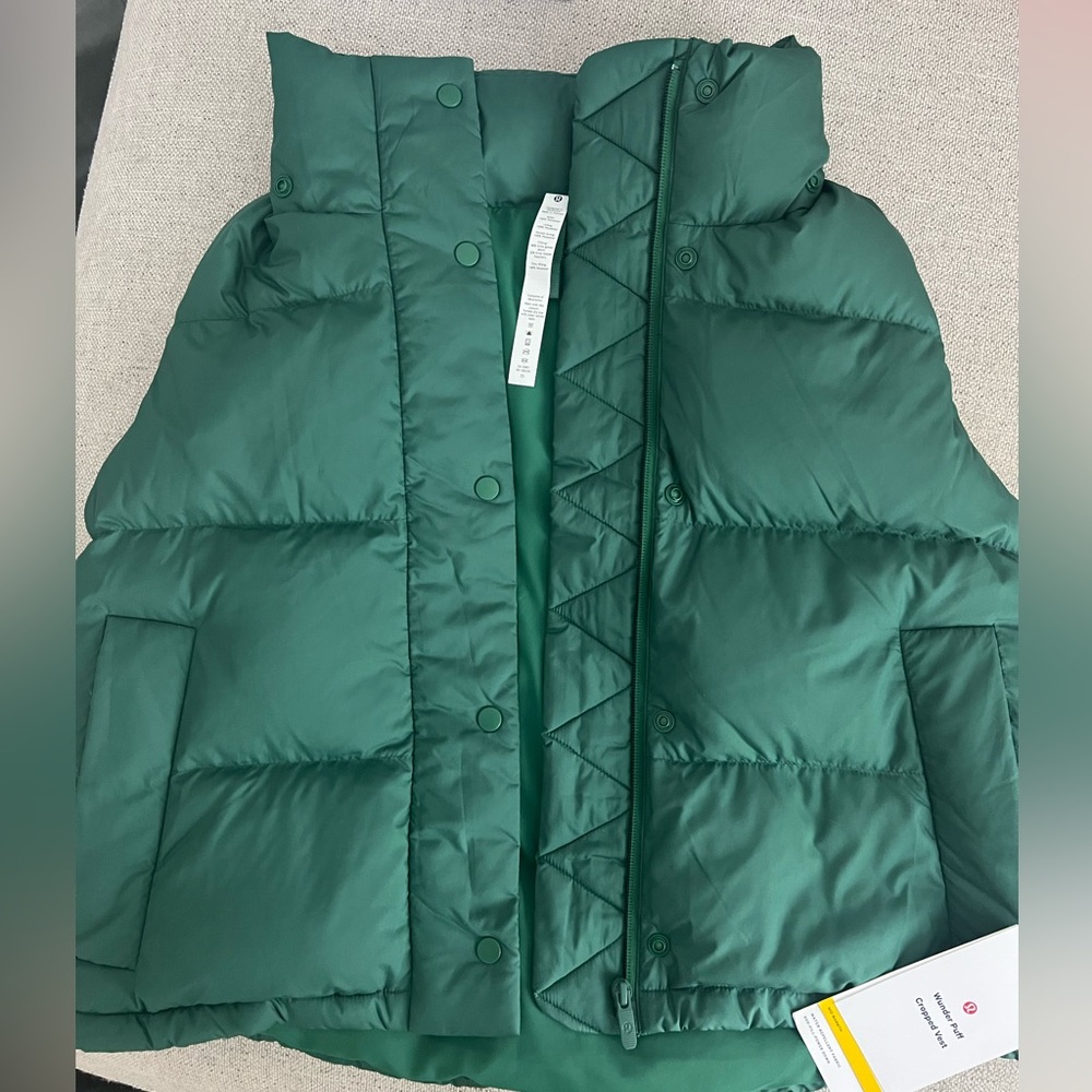 Lululemon Wunder Puff Cropped Vest - Evergreen SIZE 6